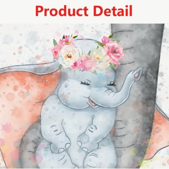 Canvas Poster, Modern Art, Dumbo Print, Dumbo Watercolor  Dumbo Rocking baby - Picture 3 of 3
